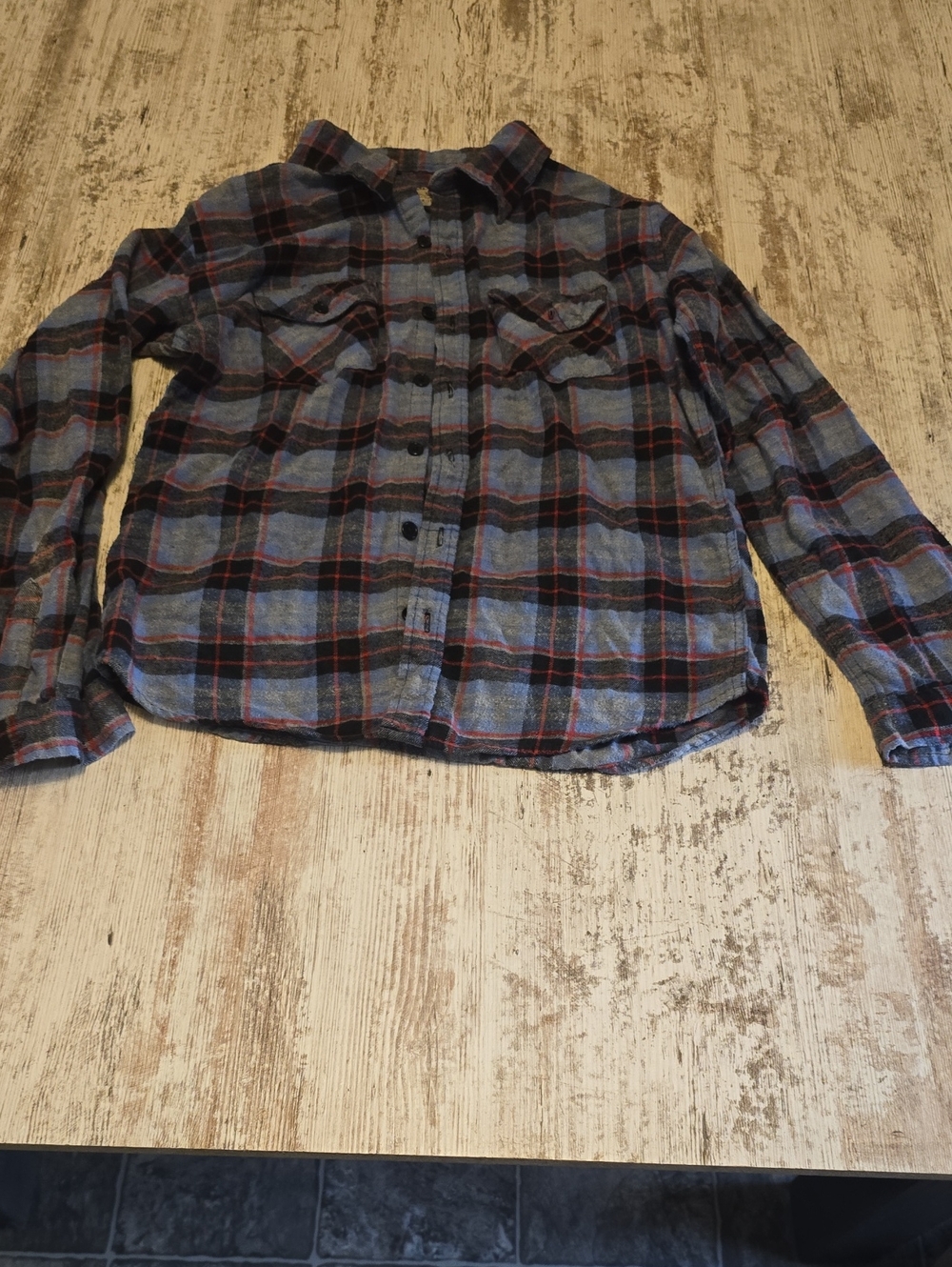 Men's Casual Blue Plaid Button-Down Shirt